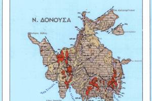 Στην έρευνα Ορυχεία στο Αιγαίο δεν έγινε αυτοψία στη Σχοινούσα και τη Δονούσα και τα δύο νησιά δεν έχουν περιληφθεί στα περισσότερα από 30 με περισσότερες από 100 εκμεταλλεύσεις που εντοπίστηκαν. Είναι βέβαιο πλέον ότι στο Αιγαίο έχουμε εκατοντάδες άγνωστες μικρές ερευνητικές εκμεταλλεύσεις της περιόδου του "μεταλλευτικού πυρετού" δηλαδή του τελευταίου τέταρτου του 19ου και της πρώτης δεκαετίας του 20ου αιώνα. Ξεκίνησαν από το Λαύριο και έσβησαν οι περισσότερες κατά την περίοδο των πολέμων (Βαλκανικοί, Α'ΠΠ και Μικρασιατική Εκστρατεία), Μέχρι στιγμής δεν έχουμε εντοπίσει στοιχεία για τη λειτουργία τους στη μητρική επιχείρηση στο Λαύριο, ούτε στους μεταλλευτικούς χάρτες του ΙΓΜΕ που αποτέλεσαν έναν από τους σημαντικούς οδηγούς μας στην έρευνα. Αυτό με κάνει να πιστεύω ότι η Δονούσα και η Σχοινούσα ανήκουν στις περιπτώσεις κάποιας ιδιαίτερα βραχύβιας (και μάλιστα επιφανειακής) εκμετάλλευσης χωρίς εγκαταστάσεις. Σε απλά ελληνικά βρήκαν ένα μικρό κοίτασμα, το σήκωσαν και έφυγαν. Δεν συνέφερε να συνεχίσουν. Αναρτώ για λόγους τεκμηρίωσης τον σχετικό χάρτη του Ινστιτούτου Γεωλογικών και Μεταλλευτικών Ερευνών - απόσπασμα από την πινακίδα Αμοργός-Δονούσα. Οι επάλληλες καταγραφές της Δονούσας έγιναν μεταξύ του 1965 και του 1981. Η ψηφιακή σειρά υπάρχει στο αρχείο Εργαστήριο Αστικού Περιβάλλοντος / Urban Environment Laboratory, δωρεά του αξέχαστου μεταλλειολόγου καθηγητή ΕΜΠ Αντώνη Ζ.Φραγκίσκου.