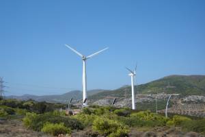 Φωτογραφία της ανεμογεννήτριας ΑΟΑ 600. Λήψεις Ιουνίου-Ιουλίου 2008.