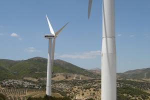 Φωτογραφία της ανεμογεννήτριας ΑΟΑ 600. Λήψεις Ιουνίου-Ιουλίου 2008.