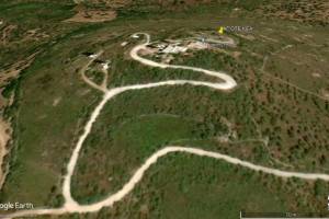 Δορυφορική φωτογραφία της θέσης της α/γ του ΟΤΕ στον Πρ. Ηλία Κέας. Πηγή: Google Earth.