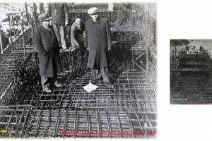 Φωτογραφικό αρχείο του κου Ν.Βέη όπου απεικονίζεται ο πατέρας του στην διαδικασια ανοικοδόμησης των μύλων