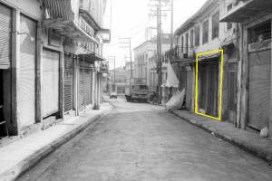 Η ποτοποιία Γ.Πασσά επί της οδού Καραισκάκη 4 ( στο κίτρινο πλαίσιο)  Πηγή FB : Πύργος , η πόλη της καρδιάς μας.