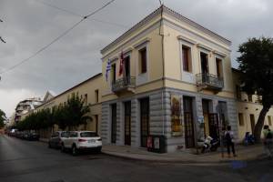 Άποψη κτηρίου Μεταξουργείου Αθηνών, σήμερα Δημοτική Πινακοθήκη Δ. Αθηναίων. 
Πηγή: Φωτογραφικό αρχείο Χρ. Λαμπρόπουλου