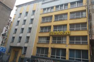 Εξωτερική άποψη Καπναποθήκης επί των οδών Ν. Λήμνου και Ολ. Διαμαντή.
Πηγή: Φωτ. αρχείο Η. Φασουράκη, 2018