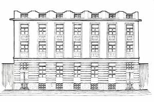 όψη κτιρίου οδού Κ. Κρυστάλλη 4-6, πηγή εικόνας:  «ΟΙ ΚΑΠΝΑΠΟΘΗΚΕΣ ΤΗΣ ΘΕΣΣΑΛΟΝΊΚΗΣ», Σοφία Γκουβούση, Σπυρίδων Ταβλίκος, University Studio Press, 2018 